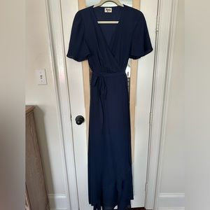Show me your mumu navy wrap dress